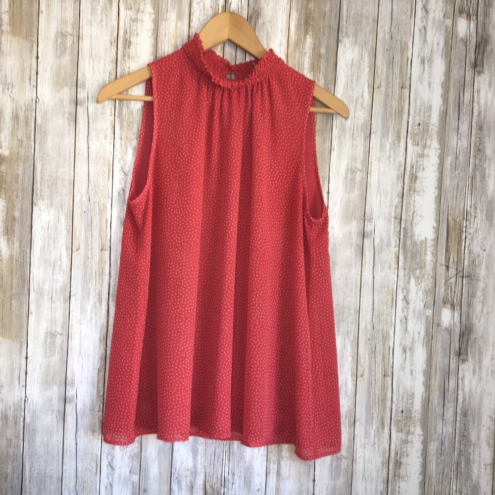 Loft Pink High Neck Sleeveless Blouse